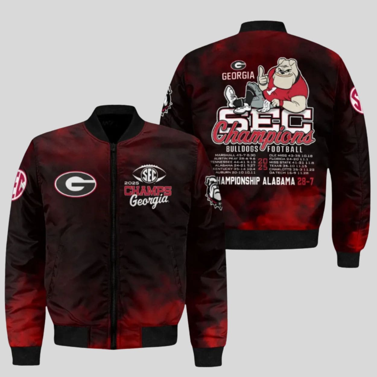 Bulldogs Football 2025 SEC Champions Bomber Jacket Bulldogs Football 2025 SEC Champions Bomber Jacket