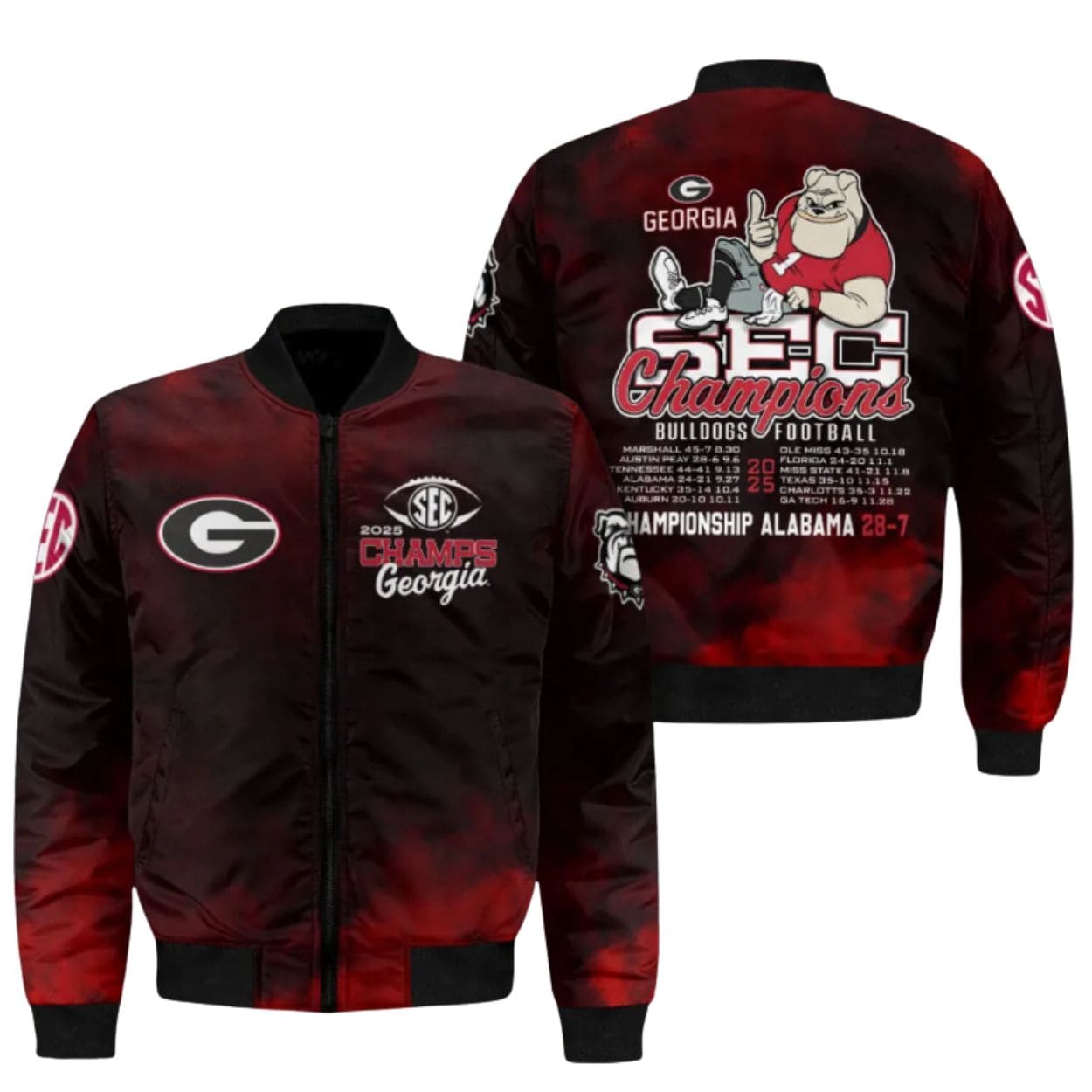 Bulldogs Football 2025 SEC Champions Bomber Jacket Bulldogs Football 2025 SEC Champions Bomber Jacket
