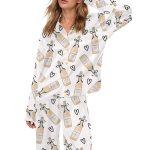 Chicken Wine Silky Satin Pajama Set