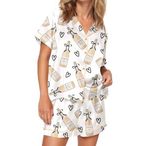 Chicken Wine Silky Satin Pajama Set