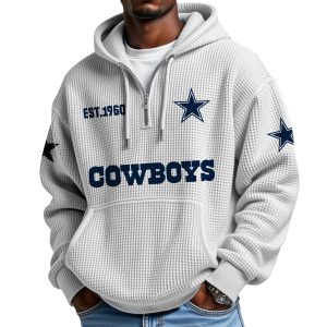 Cowboys EST 1960 Half Zip Waffle Hoodie 1