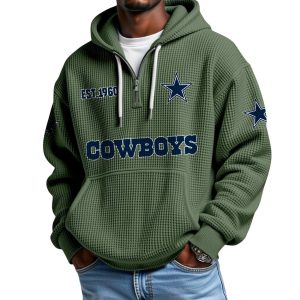 Cowboys EST 1960 Half Zip Waffle Hoodie 2