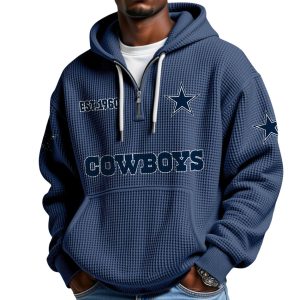 Cowboys EST 1960 Half Zip Waffle Hoodie