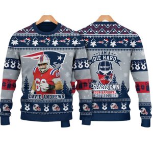 David Andrews I Am A Die Hard Patriots Fan Christmas Ugly Sweater
