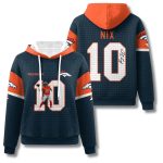 Broncos Bo Nix 10 Waffle Hoodie