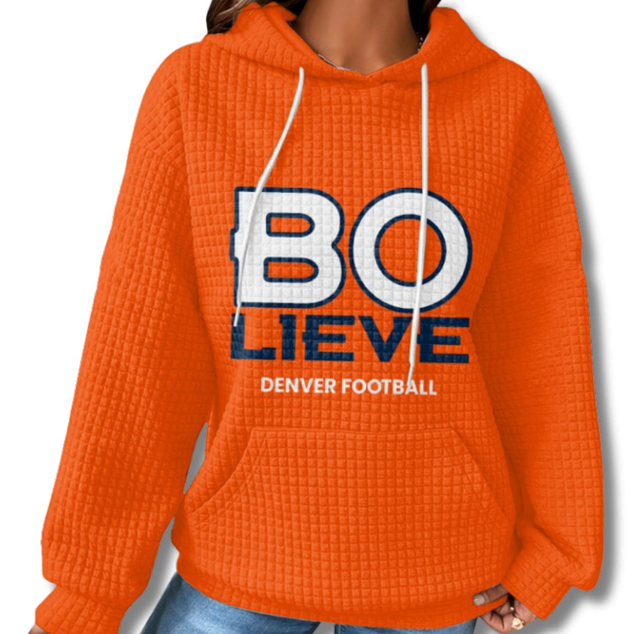 Broncos Bolieve Waffle Hoodie Broncos Bolieve Waffle Hoodie
