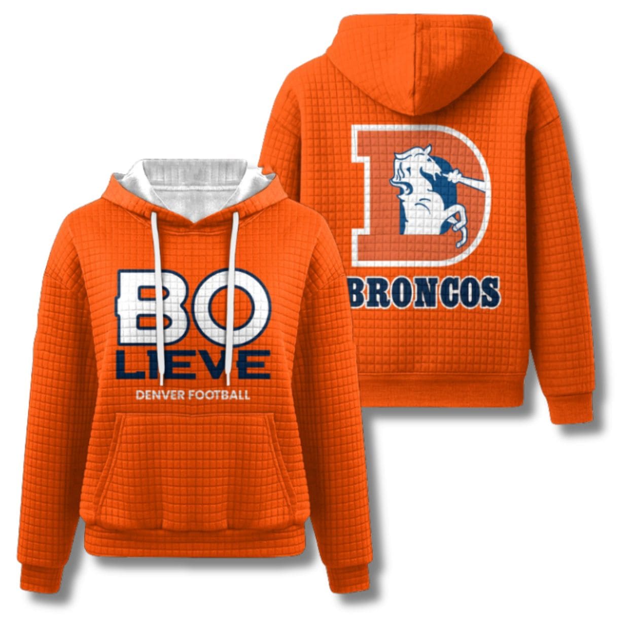 Denver Broncos Broncos Bolieve Waffle Hoodie Denver Broncos Broncos Bolieve Waffle Hoodie