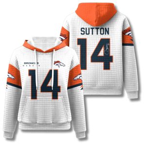 Denver Broncos Courtland Sutton 14 Waffle Hoodie