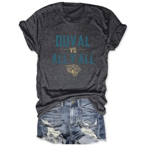 Dark gray cotton t-shirt by Icestork featuring the teal text 