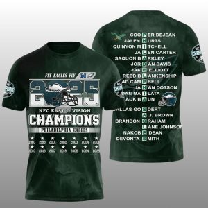 Eagles 2025 NFC East Division Champions Fly Eagles Fly Shirt 1