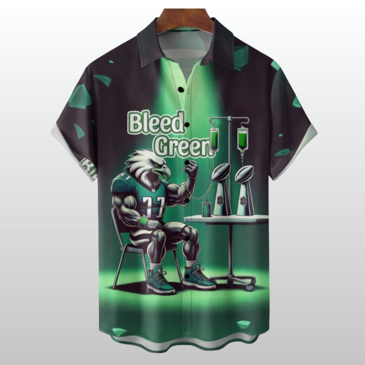 Eagles Football Bleed Green Hawaiian Shirt Eagles Football Bleed Green Hawaiian Shirt