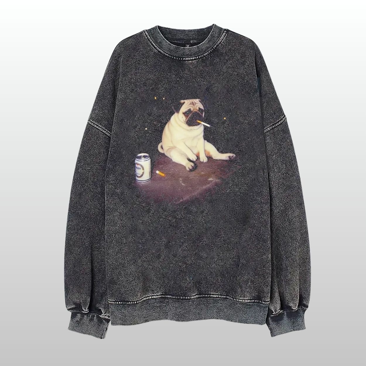 Funny Pug Smoking Meme Heavyweight Classic Vintage Sweatshirt Funny Pug Smoking Meme Heavyweight Classic Vintage Sweatshirt
