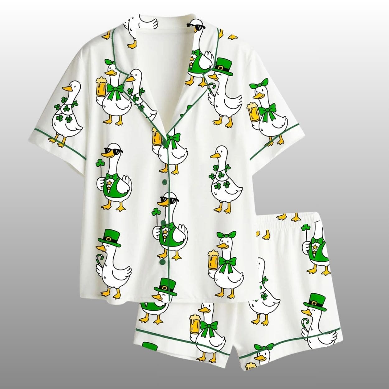 Funny St Patrick's Day Silly Goose Pajama Set Funny St Patrick's Day Silly Goose Pajama Set