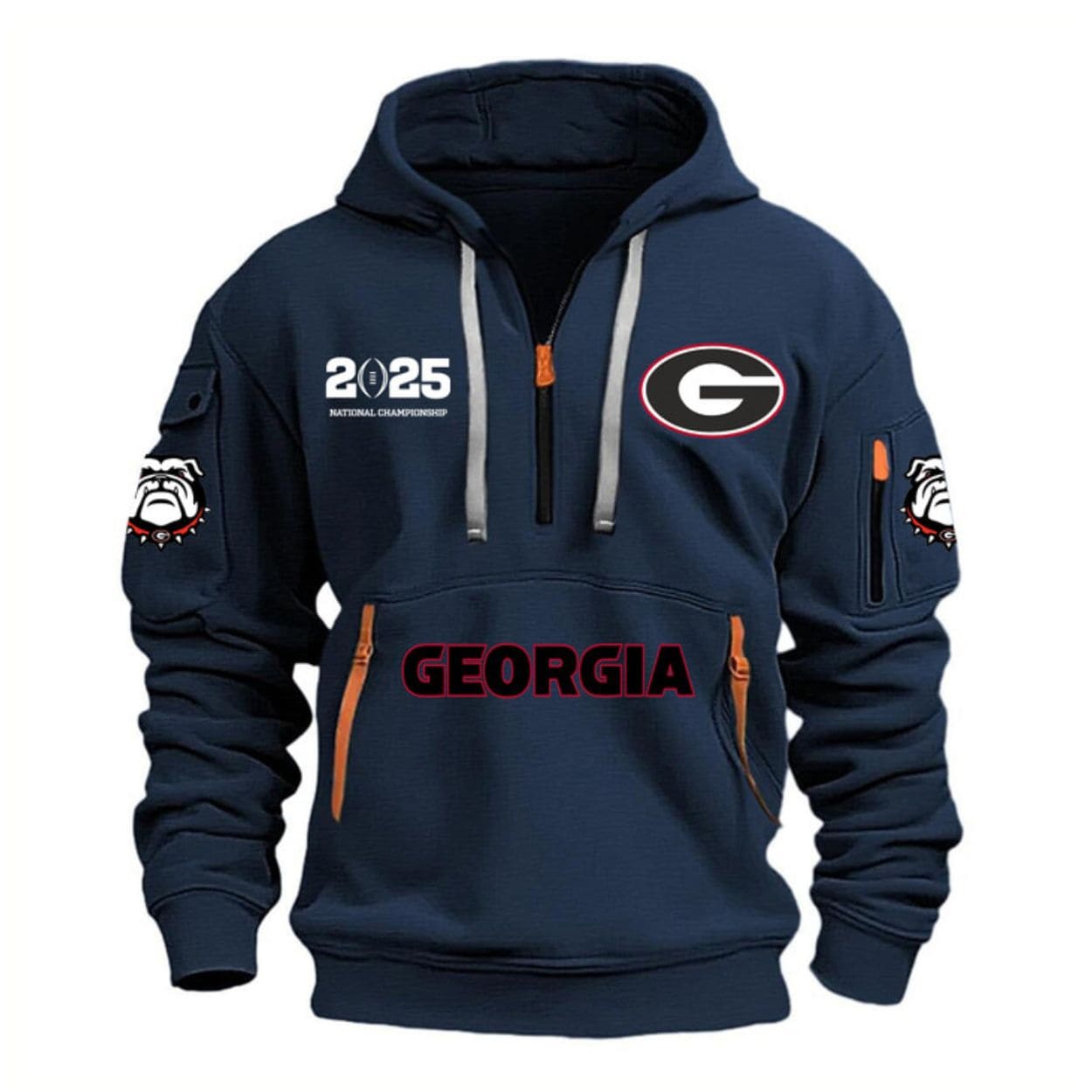 Georgia Football 2025 National Championship Quarter Zip Hoodie Georgia Football 2025 National Championship Quarter Zip Hoodie