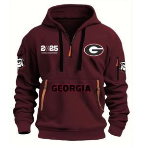 Georgia Football 2025 National Championship Quarter Zip Hoodie 2 Georgia Football 2025 National Championship Quarter Zip Hoodie 3