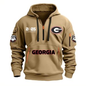 Georgia Football 2025 National Championship Quarter Zip Hoodie 1 Georgia Football 2025 National Championship Quarter Zip Hoodie 4