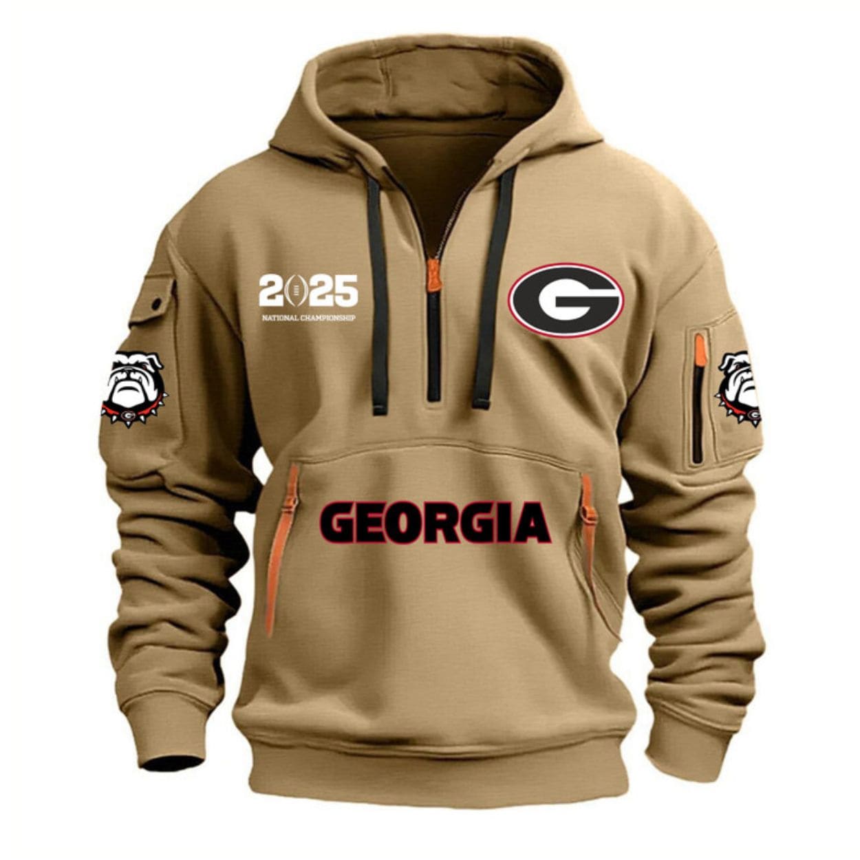 Georgia Football 2025 National Championship Quarter Zip Hoodie Georgia Football 2025 National Championship Quarter Zip Hoodie
