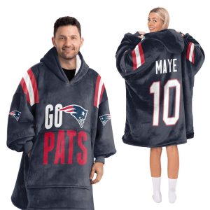 Go Pats Maye 10 New England Football Unisex Blanket Hoodie 1 Go Pats Maye 10 New England Football Unisex Blanket Hoodie 3