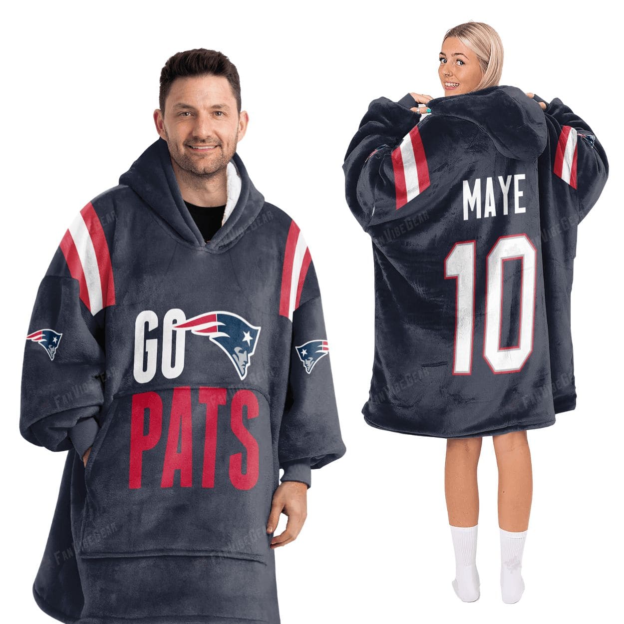 Go Pats Maye 10 New England Football Unisex Blanket Hoodie Go Pats Maye 10 New England Football Unisex Blanket Hoodie