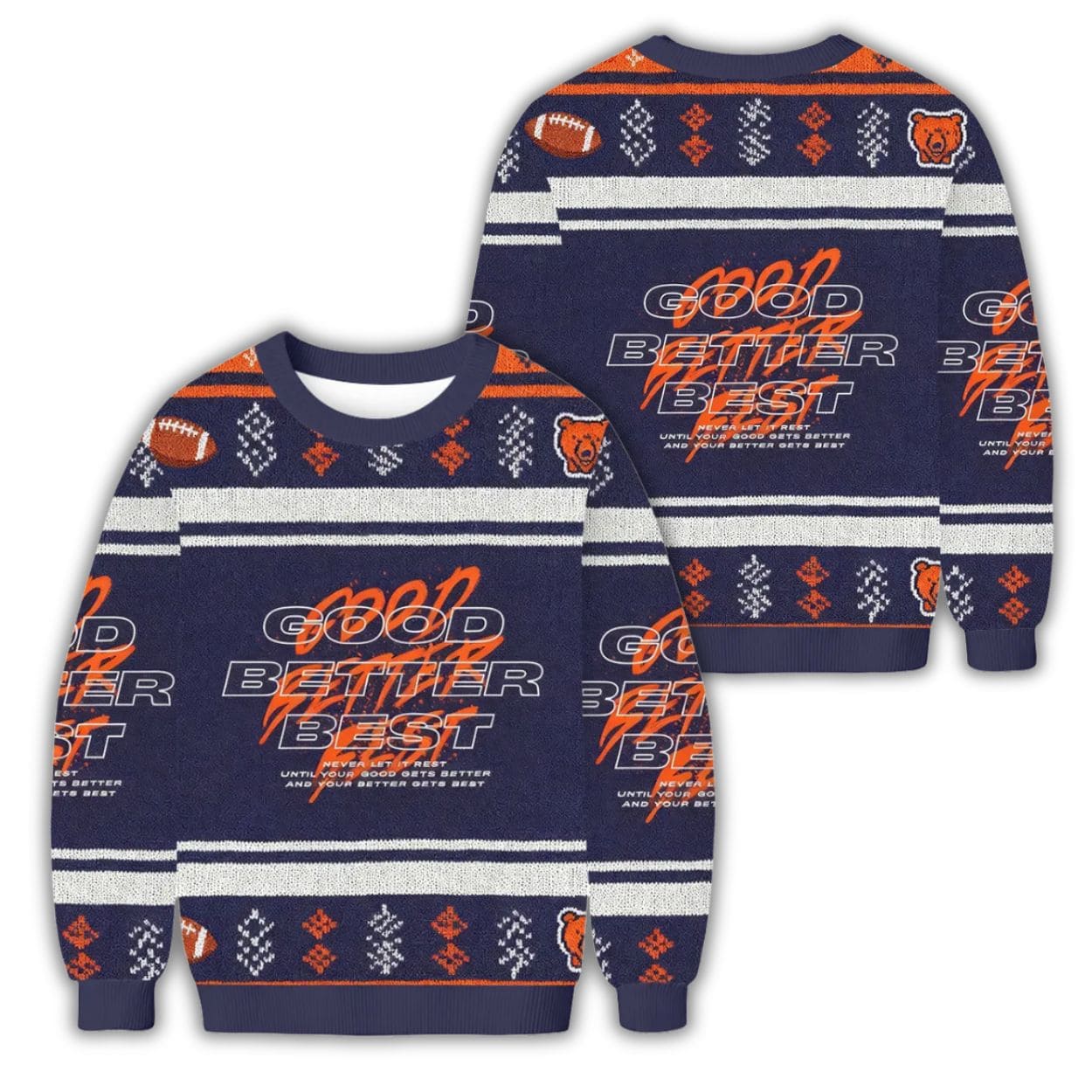 Good Better Best Bears Christmas Ugly Sweater - Icestork