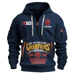Hoosiers 2025 Big Ten Conference Champions Quarter Zip Hoodie 1