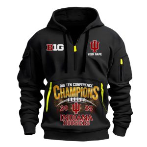 Hoosiers 2025 Big Ten Conference Champions Quarter Zip Hoodie 2