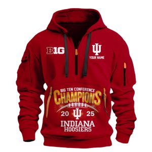 Hoosiers 2025 Big Ten Conference Champions Quarter Zip Hoodie 3