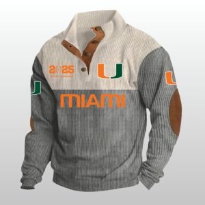 Hurricanes 2025 National Championship Stand Up Collar Sweatshirt 2