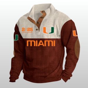 Hurricanes 2025 National Championship Stand Up Collar Sweatshirt 4