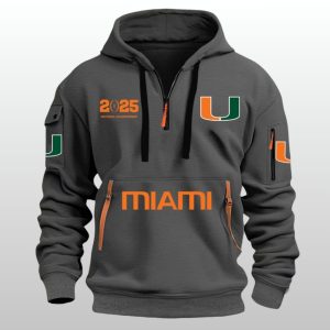 Hurricanes Football 2025 National Championship Quarter Zip Hoodie 4