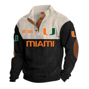 Hurricanes Football EST 1926 Stand Up Collar Sweatshirt 1