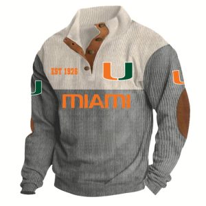 Hurricanes Football EST 1926 Stand Up Collar Sweatshirt 2