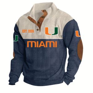 Hurricanes Football EST 1926 Stand Up Collar Sweatshirt