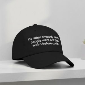 Black embroidered baseball cap by Icestork featuring the white text 