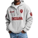 Indiana EST 1887 College Football Half Zip Waffle Hoodie