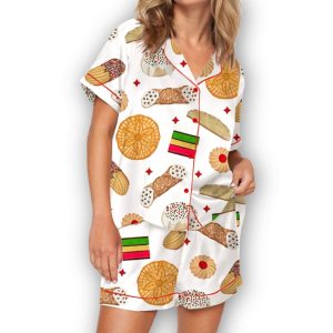 Italian Cookies Desserts Silky Satin Pajama Set 2