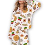 Italian Cookies Desserts Silky Satin Pajama Set