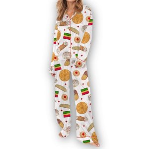 Italian Cookies Desserts Silky Satin Pajama Set