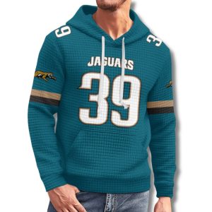 Jacksonville Jaguars Cam Little 39 Waffle Hoodie 3