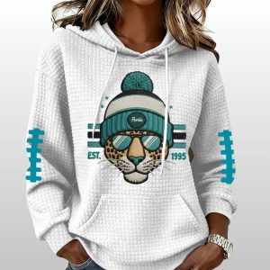 Jaguars Football EST 1995 Print Waffle Fabric Hoodie