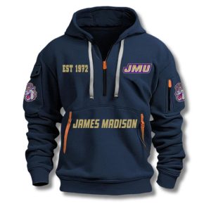 James Madison Football EST 1972 Quarter Zip Hoodie 4 James Madison Football EST 1972 Quarter Zip Hoodie 1
