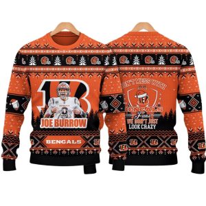 Joe Burrow Don't Mess With Bengals Fan Christmas Ugly Sweater
