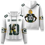 Jordan Love 10 Green Bay Football Waffle Hoodie