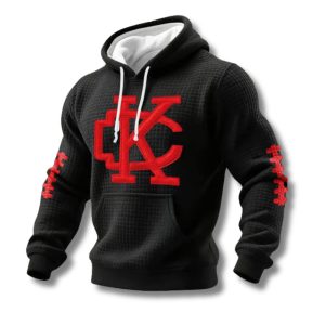 KC Chiefs Football Print Waffle Fabric Hoodie 1