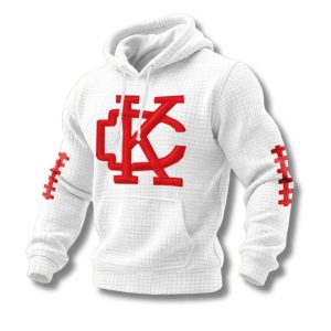 KC Chiefs Football Print Waffle Fabric Hoodie 2