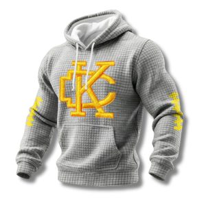 KC Chiefs Football Print Waffle Fabric Hoodie 3