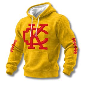 KC Chiefs Football Print Waffle Fabric Hoodie 4