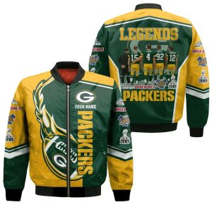Legends Packers Starr Favre White Rodgers Championship Custom Name Jacket