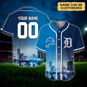 Lions x Tigers Detroit Skyline Personalized Jersey 1 Lions x Tigers Detroit Skyline Personalized Jersey 1