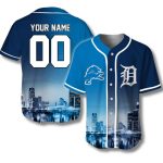 Lions x Tigers Detroit Skyline Personalized Jersey